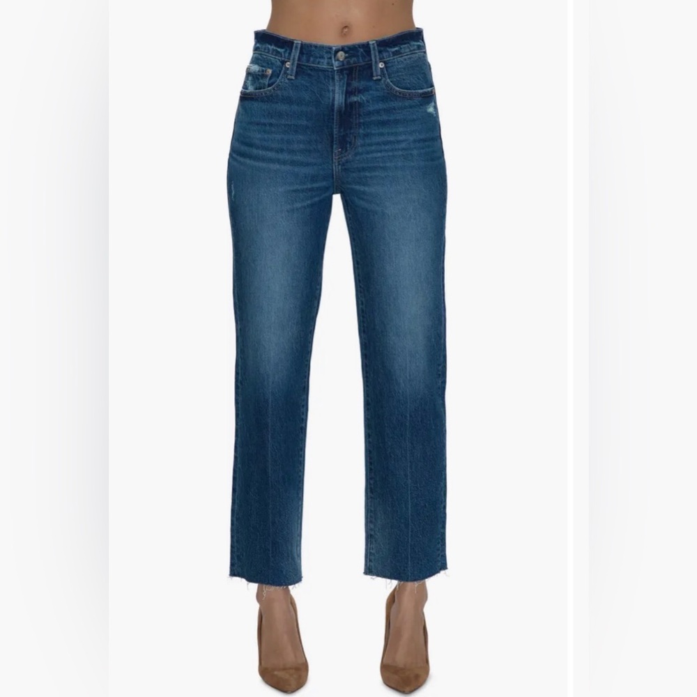 Pistola Charlie High Waist Raw Hem Ankle Straight Leg Jeans in Forum Vintage